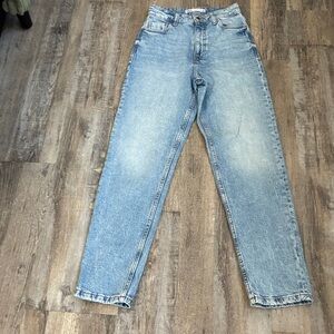 Zara Light Blue Denim Super High Rise Jeans Excellent Condition Sz 2